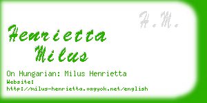 henrietta milus business card